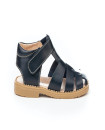 Made in Spain Classic Napa Leather Velcro Sandals Boys EU25-EU34 Navy Marino